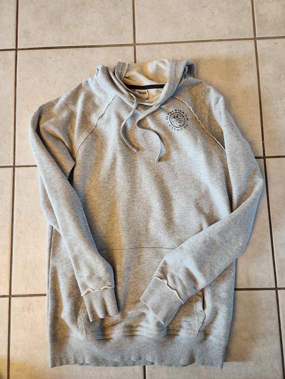 Gym Shark-Comfort-Fit Gray Hooded Sweatshirt